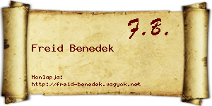 Freid Benedek névjegykártya
